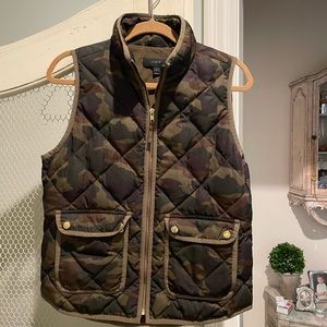 J. Crew camo quilted vest